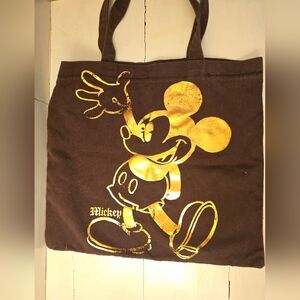 Brown And Gold Mickey Tote Bag